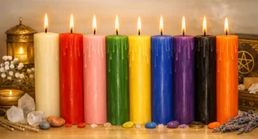velas de colores encendidas y su significado en rituales esotéricos