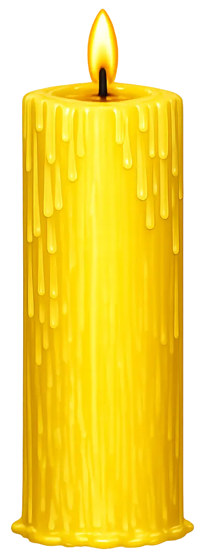 vela de color amarillo