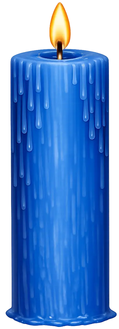vela de color azul