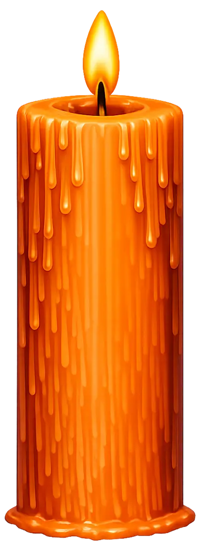 vela de color naranja